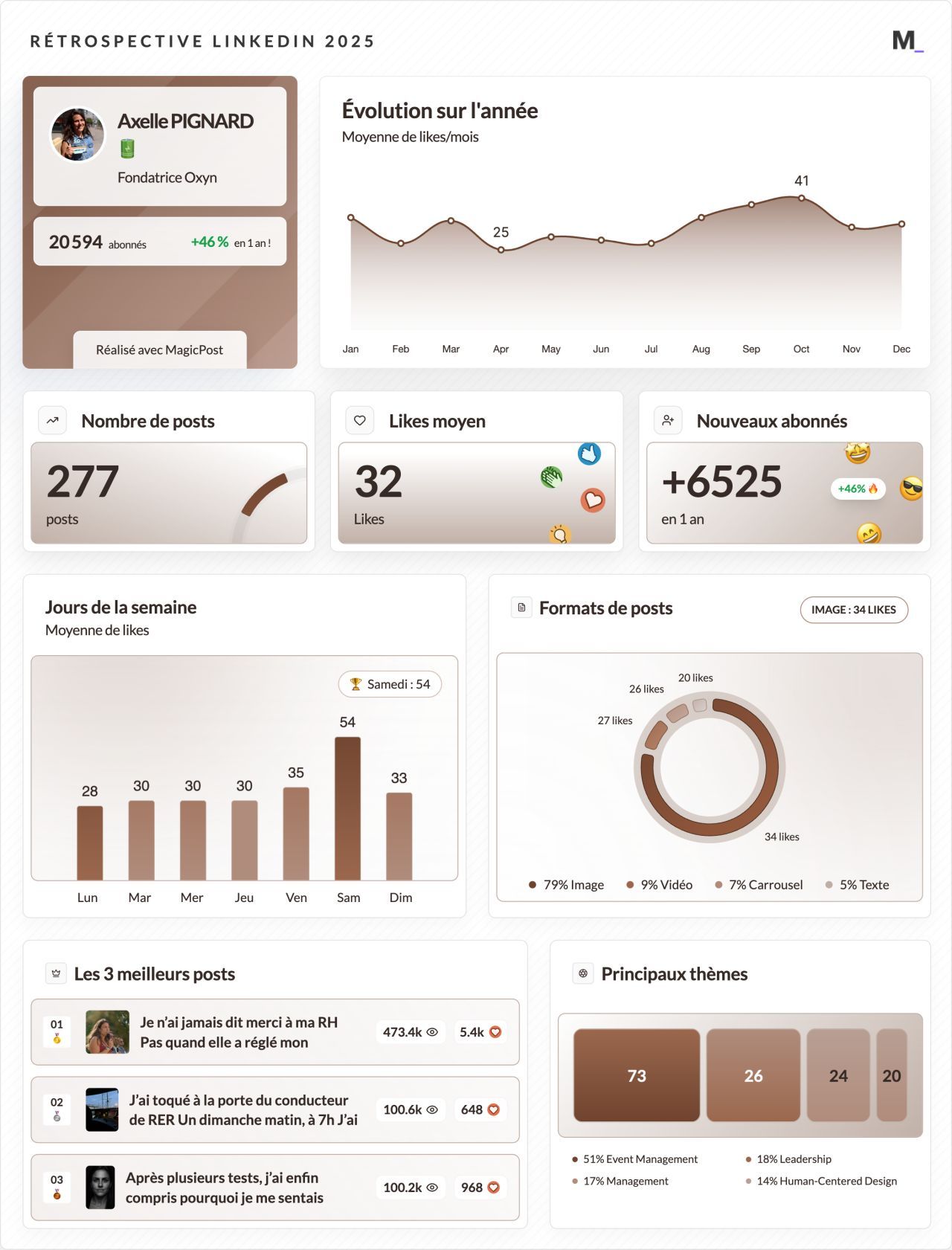 LinkedIn Wrapped 2025 · Axelle PIGNARD 🔋