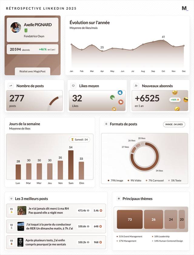 LinkedIn Wrapped 2025 · Axelle PIGNARD 🔋