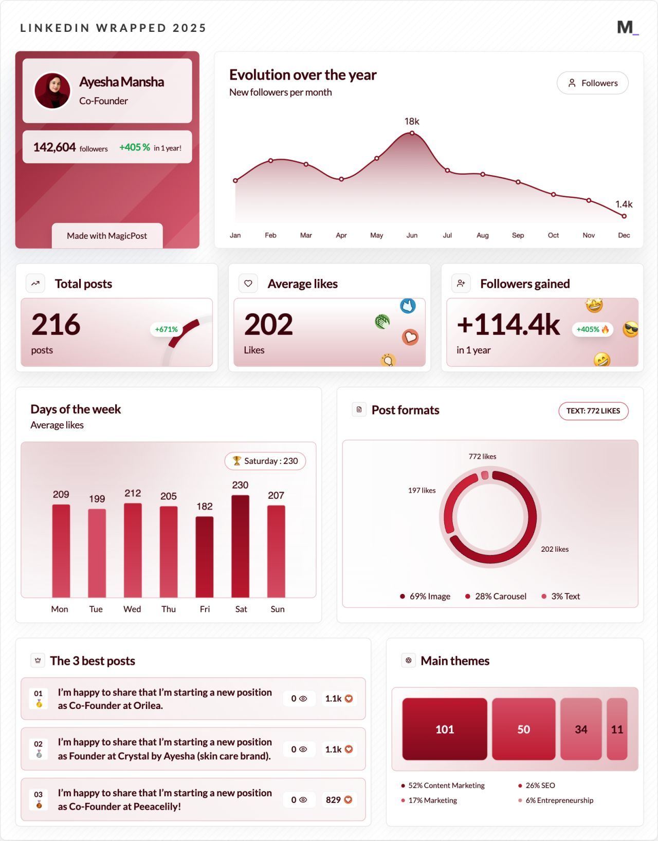 LinkedIn Wrapped 2025 · Ayesha Mansha