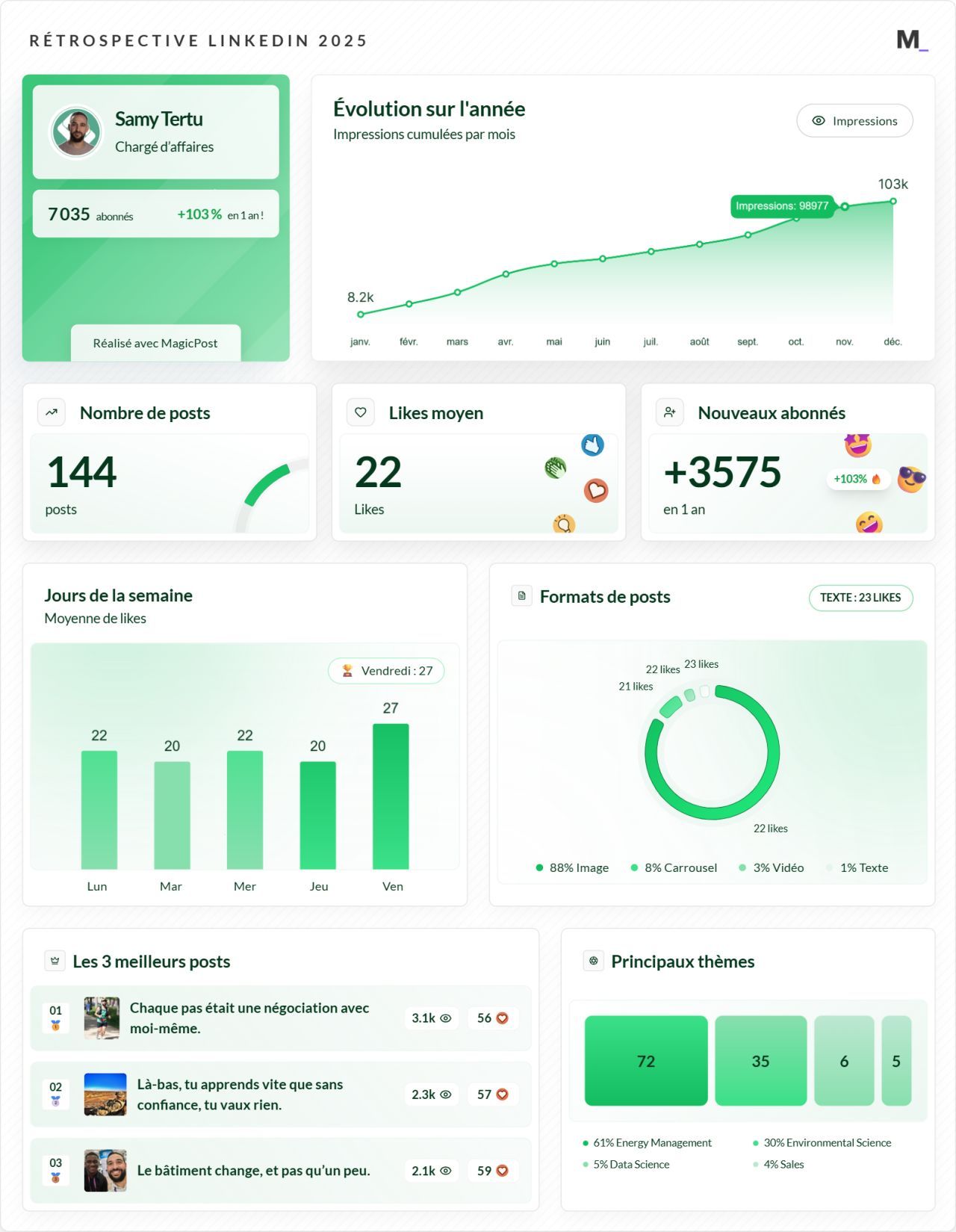 LinkedIn Wrapped 2025 · Samy Tertu