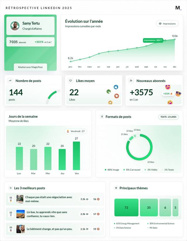 LinkedIn Wrapped 2025 · Samy Tertu