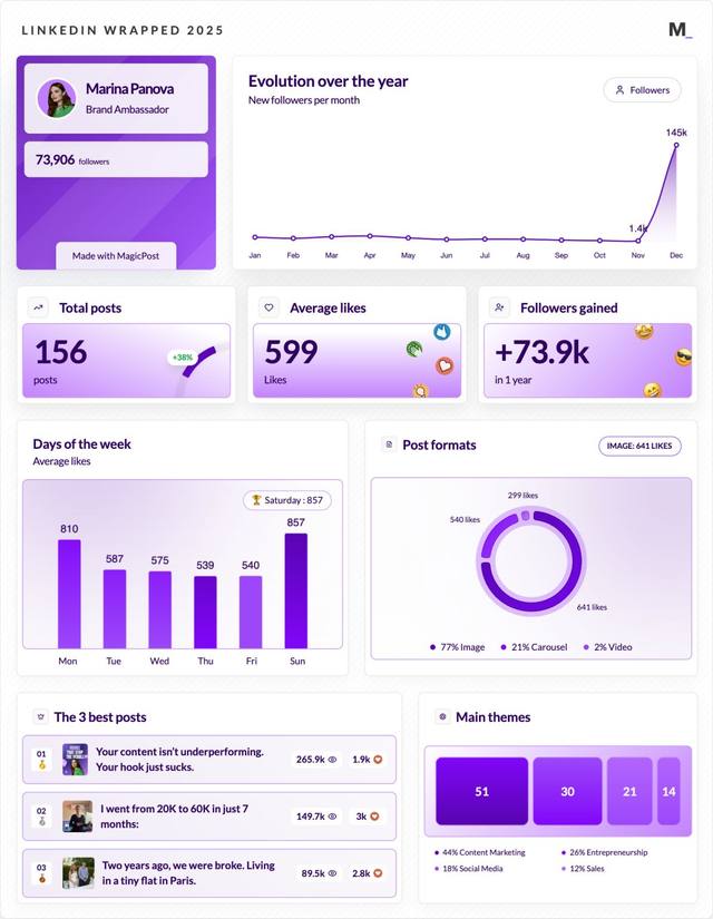 LinkedIn Wrapped 2025 · Marina Panova