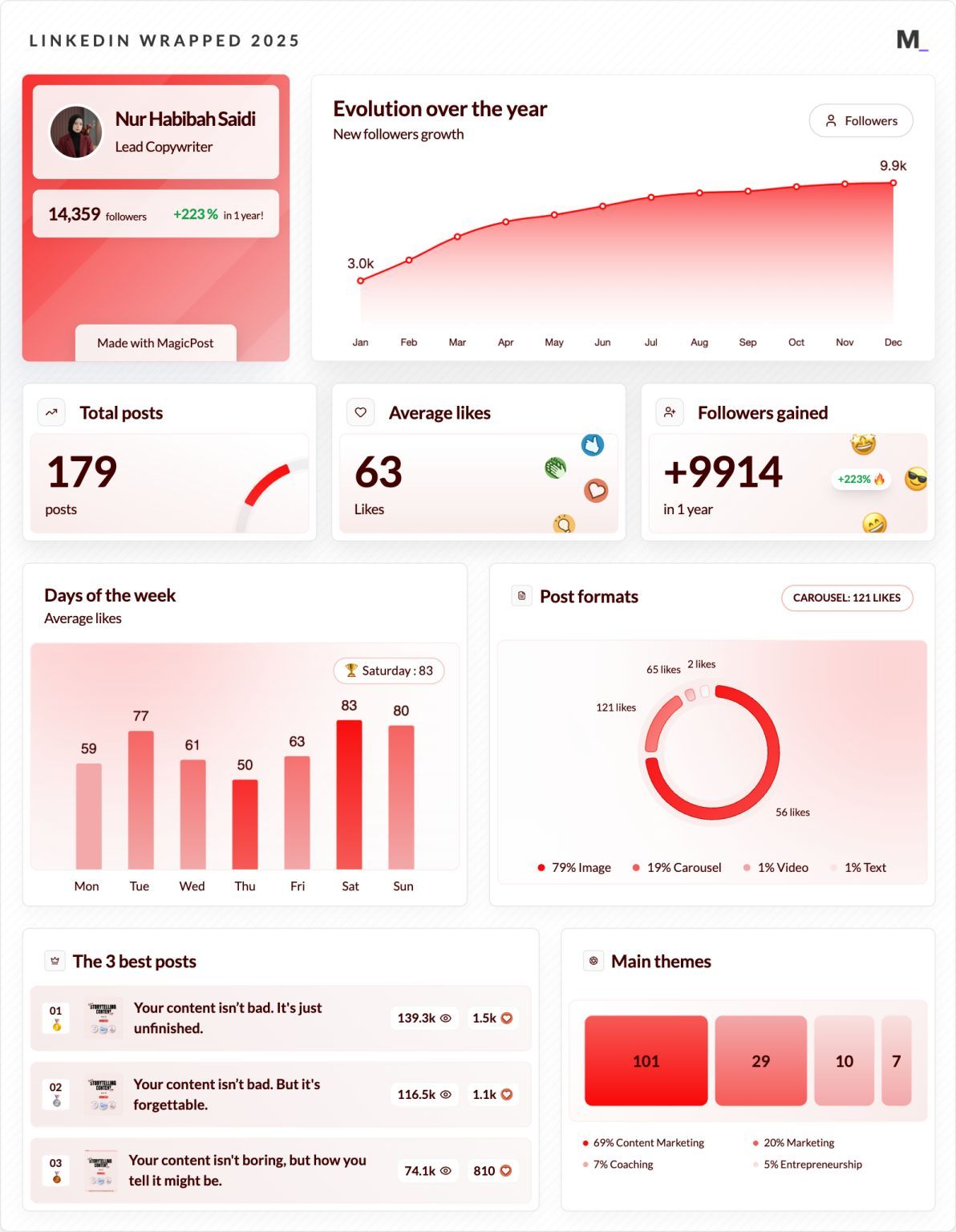 LinkedIn Wrapped 2025 · Nur Habibah Saidi