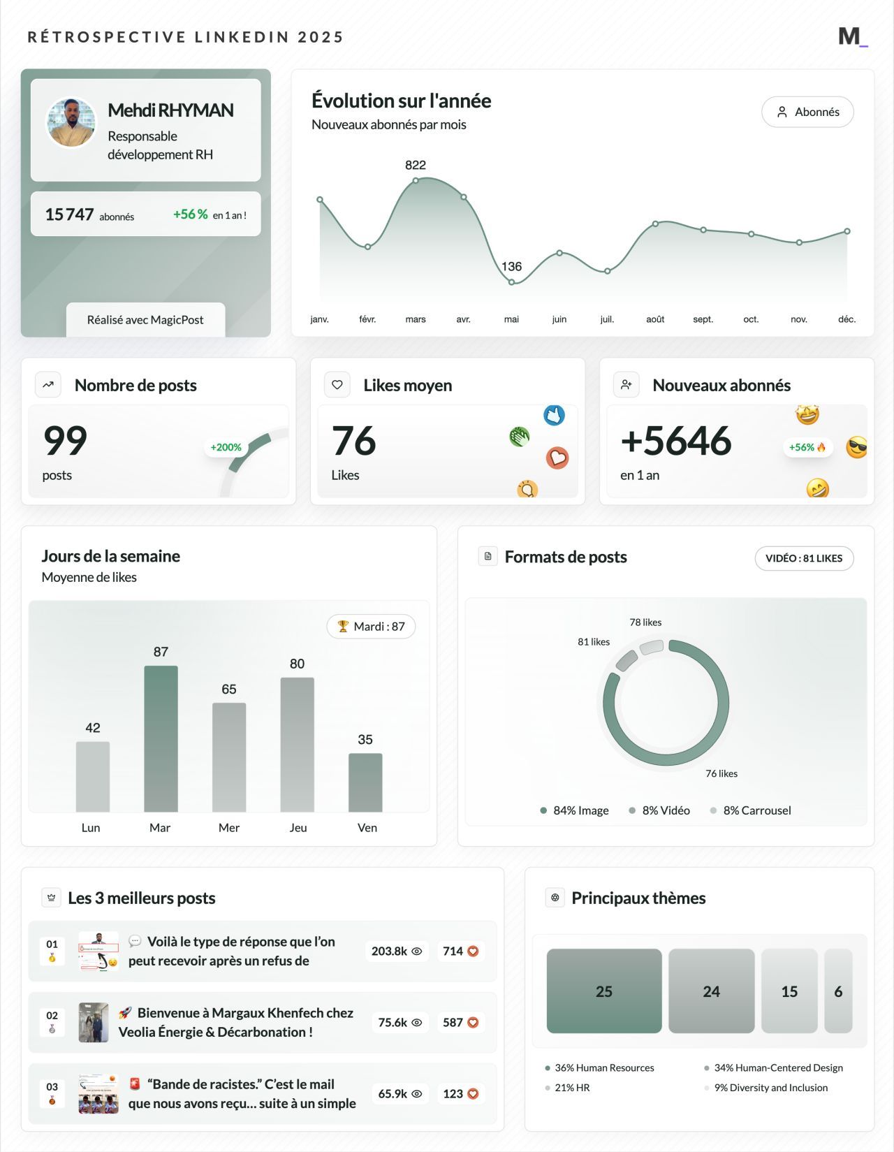 LinkedIn Wrapped 2025 · Mehdi RHYMAN