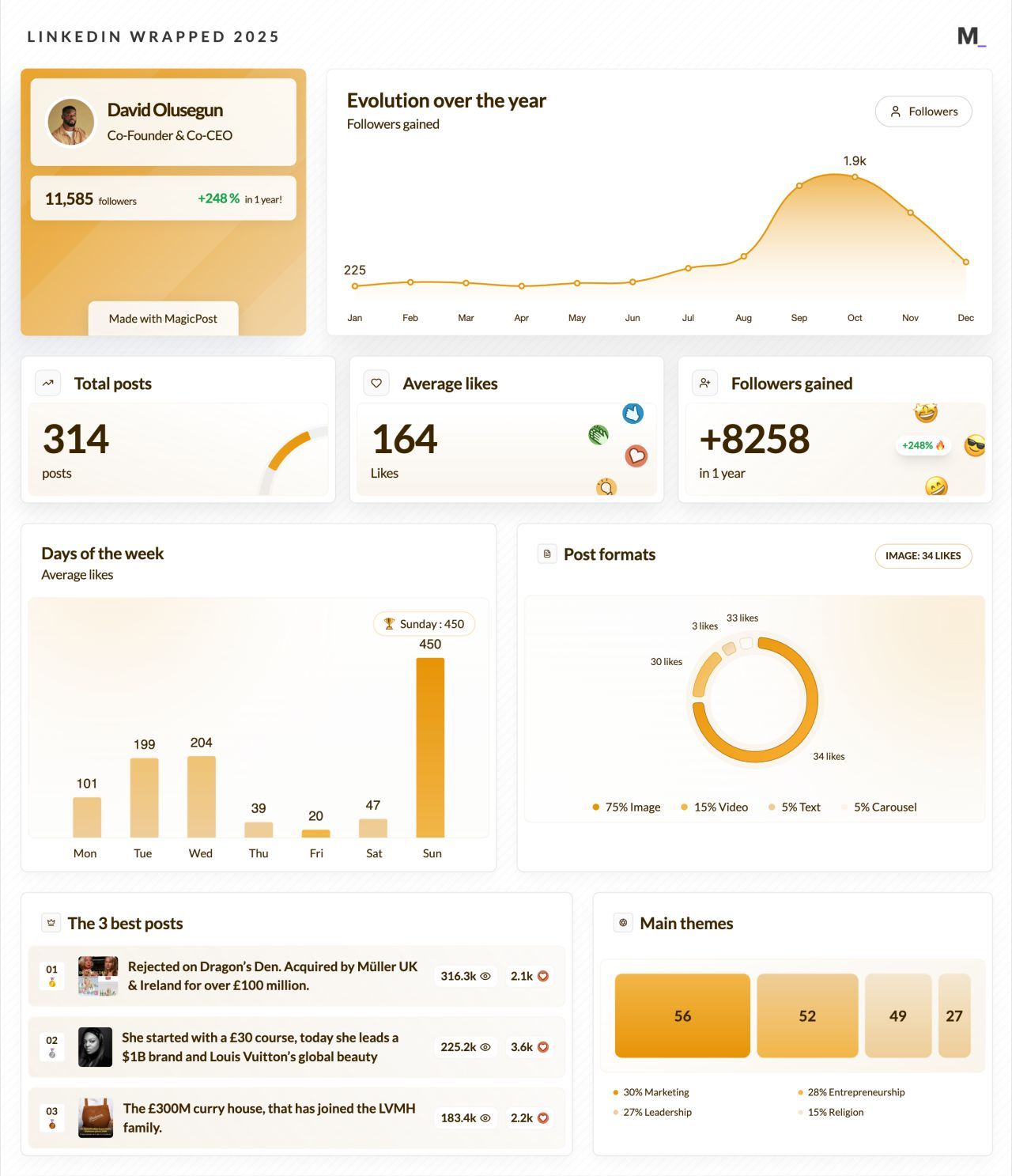 LinkedIn Wrapped 2025 · David Olusegun
