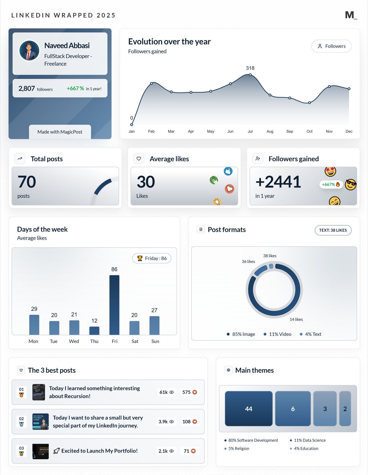 LinkedIn Wrapped 2025 · Naveed Abbasi