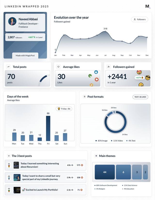 LinkedIn Wrapped 2025 · Naveed Abbasi